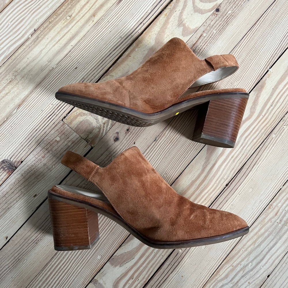 Cole Haan Grand Ambition British Tan‎ Suede Slingback Booties Size 7.5 W19448 - Picture 9 of 9